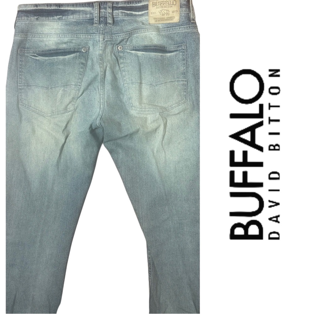 ‘RARE” Buffalo David Bitton Light Blue Men's Jeans 34/32 - Picture 6 of 9